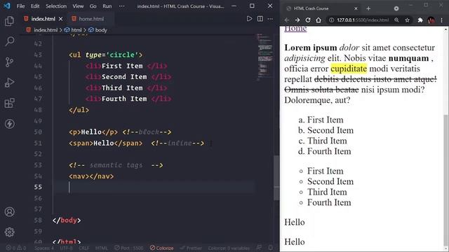 HTML Crash Course | Learn HTML in 1 hr | 2021 смотреть онлайн