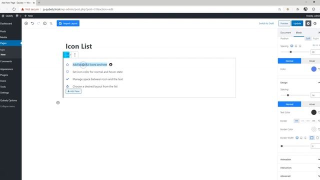 ICON LIST | Qubely WordPress Gutenberg Blocks & Pages Plugin смотреть онлайн