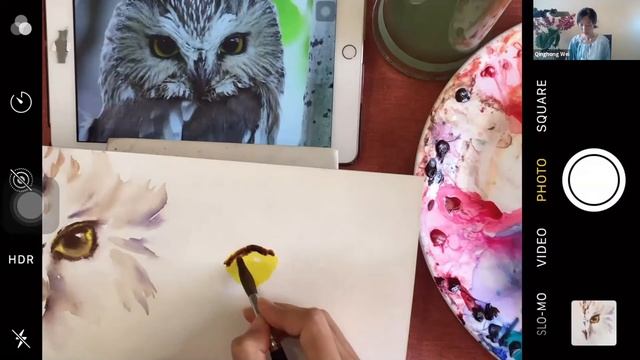 WATERCOLOR TUTORIAL: How to Paint the Owl's Eye (demo at my online class) смотреть онлайн