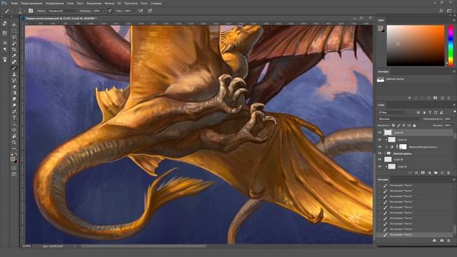 Drawing flying dragons. Timelaps. Final. смотреть онлайн