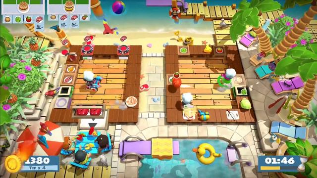 [Overcooked! 2] Surf 1-3 - 3p - Score: 3096 w/ Veri_Berri, Roxy смотреть онлайн