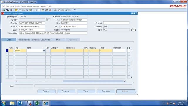 How to creat PO in ERP Oracle Software смотреть онлайн