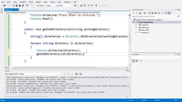 Using Recursion to Get a List of Sub-Directories Using C# смотреть онлайн