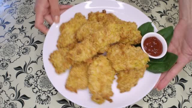 Стрипсы, куриное филе в духовке, ужин за 10 минут