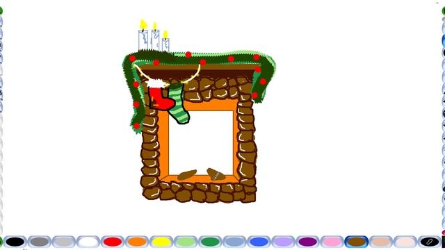 Рисуем теплый и уютный Новогодний камин! смотреть онлайн
