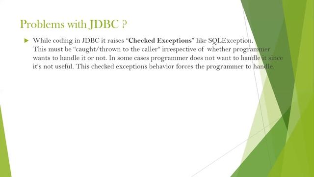 Problems / Disadvantages with JDBC смотреть онлайн