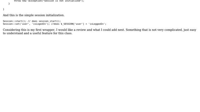 Code Review: A wrapper class for Sessions in PHP смотреть онлайн