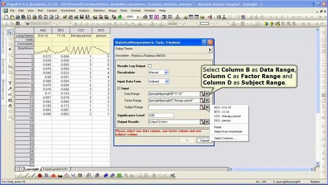 Statistics: Origin 8.6: Non Parametric Statistics for Multiple Sample смотреть онлайн