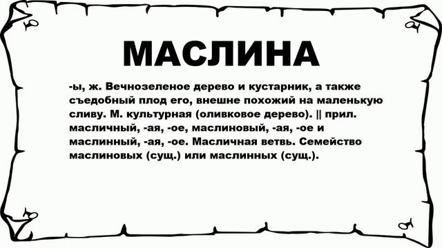 МАСЛИНА - что это такое? значение и описание смотреть онлайн