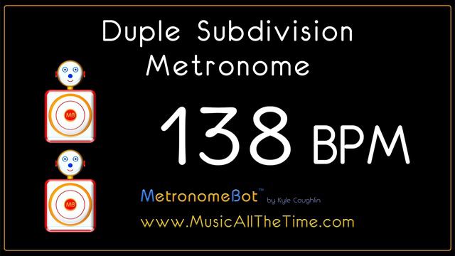 Duple subdivision metronome at 138 BPM MetronomeBot смотреть онлайн
