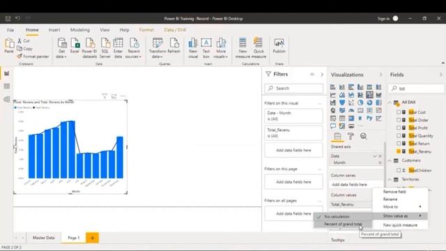 Combination Chart visualization - Power BI смотреть онлайн