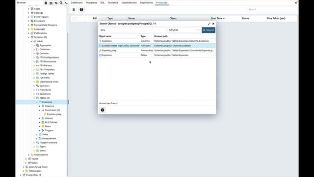Search Objects in pgAdmin 4 смотреть онлайн