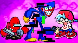 Хагги Вагги, Микки Маус и Амогус ЗАРАЖЕННЫЕ ГЛИЧ ВИРУСОМ Боссы во Friday Night Funkin vs pibby