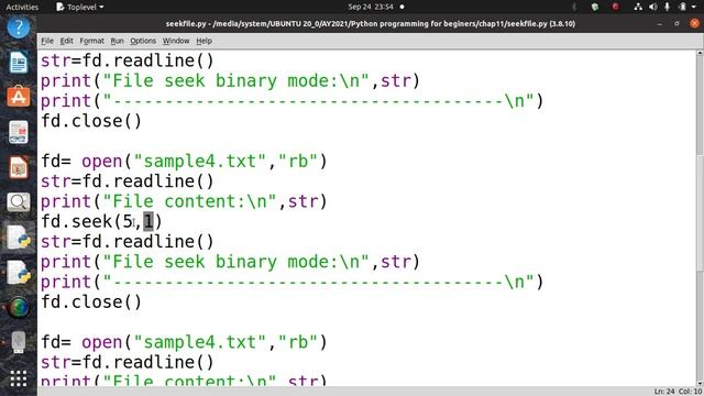 11.5.1 Python file seek example смотреть онлайн