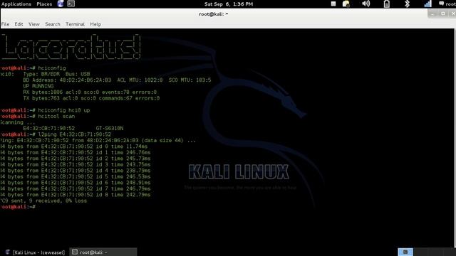 Scanning Bluetooth Devices - Kali Linux смотреть онлайн
