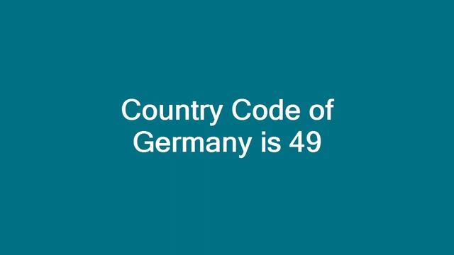 Country Code of Germany is 49 смотреть онлайн