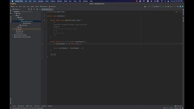 Calculate Triangular Number Using Recursion in Java смотреть онлайн
