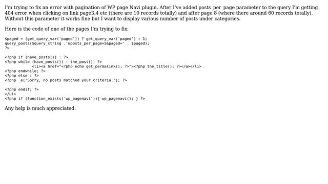 Wordpress: WP Page Navi. 404 error when using posts per page parameter (2 Solutions!!) смотреть онлайн