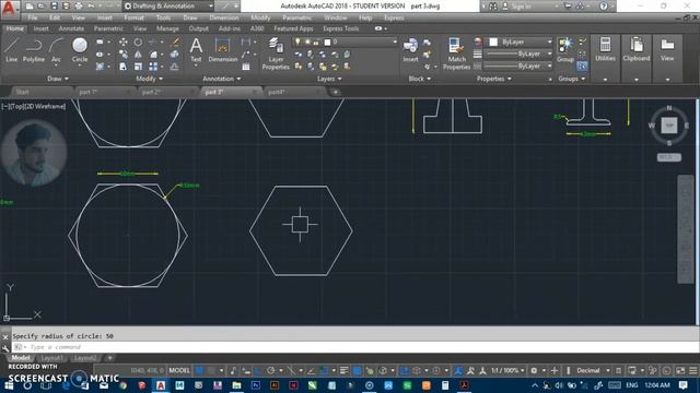 #20 | Basic Drawing Practice Part -3 | AutoCAD 2018 Tutorials for beginners [deepak verma] смотреть онлайн