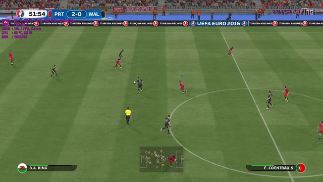PES UEFA Euro 2016 France Semi-finals: Portugal vs Wales PC Gameplay 1080p 60fps смотреть онлайн