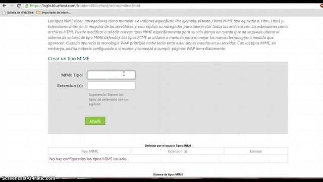 herramienta cpanel bluehost MIME TYPES смотреть онлайн