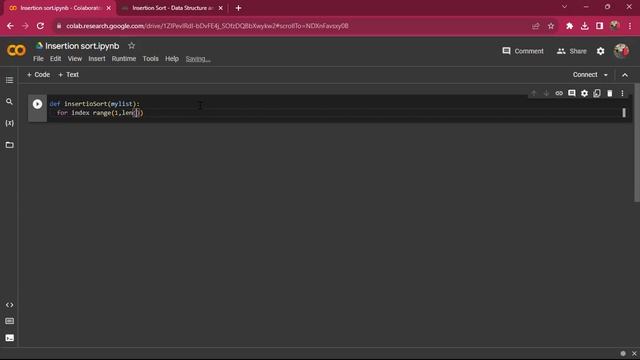 Insertion Sort in Python смотреть онлайн