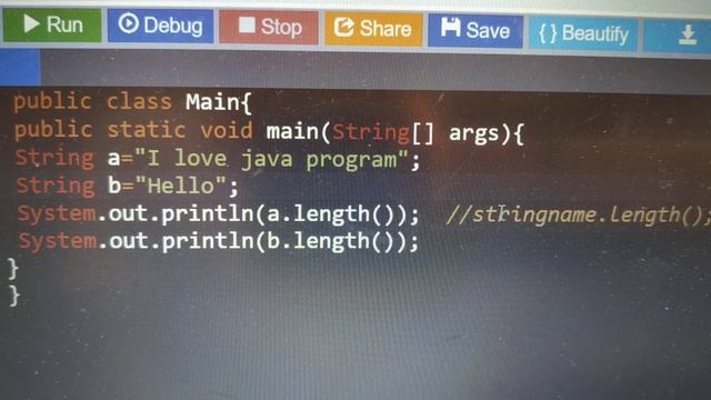 Java string operator .length() смотреть онлайн