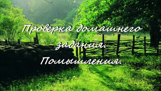 ПРОВЕРКА ДОМАШНЕГО ЗАДАНИЯ. ПОМЫШЛЕНИЯ.