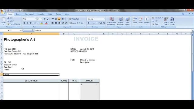 How To Create Your Own Invoice | Microsoft Excel 2007 смотреть онлайн