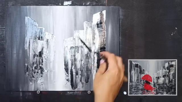 ?ПОД ДОЖДЁМ. ПИШЕМ АКРИЛОМ. #картинамастихином #интерьернаякартина #акриловаяживопись акрил смотреть онлайн