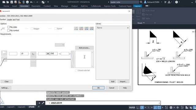 Applying Weld Symbols In AutoCAD Mechanical 2021