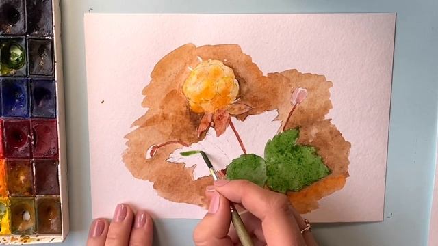 Как нарисовать морошку акварелью. Поэтапное рисование онлайн для начинающих смотреть онлайн