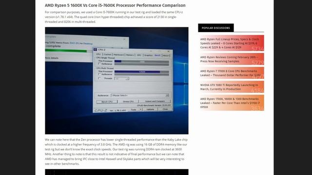AMD RYZEN R5 1600X CPU BENCHMARKS LEAKED смотреть онлайн