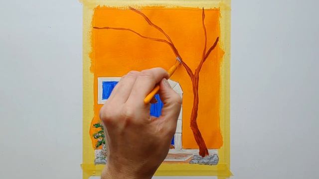 Яркий дом / Рисуем акрилом / Draw a bright house / Paint with acrylic смотреть онлайн