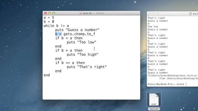 Ruby Tutorial 8 - While Loops & Full If-Statements смотреть онлайн