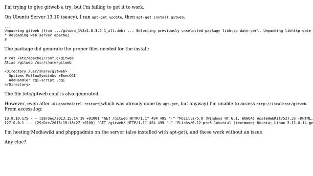 Ubuntu 13.10 gitweb install: not found смотреть онлайн