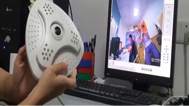 Камера IP "рыбий глаз" 360гр съёмка, 1.3Мп, SD, Wi-Fi смотреть онлайн