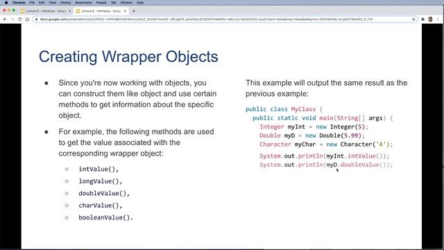 Java Interfaces 9: Wrapper Classes смотреть онлайн