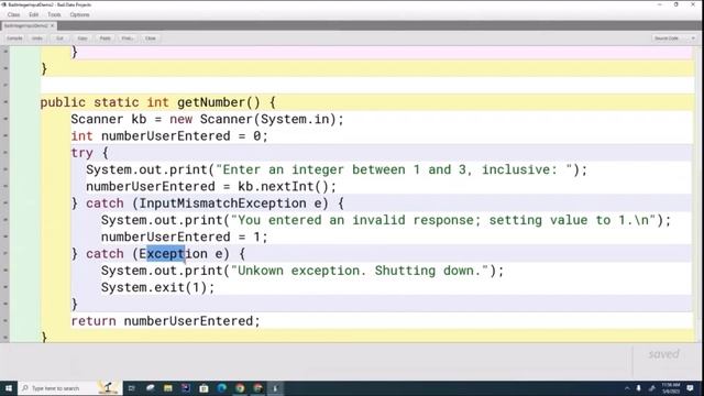 CSA 091: Exception Handling - Try Block with Multiple Catches смотреть онлайн