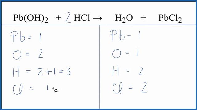 How to Balance Pb(OH)2 + HCl = H2O + PbCl2 смотреть онлайн