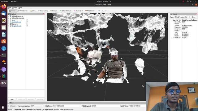 How the robot will see in 3D | Depth camera interface with ros | REALSENSE depth camera D435i смотреть онлайн