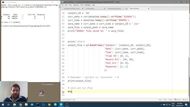 Using Pandas, Psychopy and Python for Neuroscience (Video1.2): Making the Save file смотреть онлайн