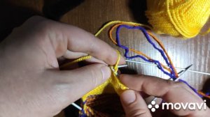 МК Носки "Канарейка" методом Хеликс(трехцветные)