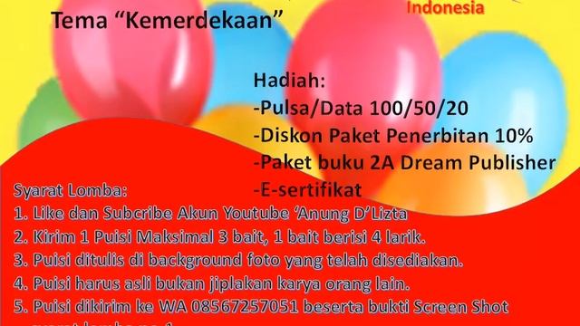 Lomba Puisi Kemerdekaan 76 Indonesia Bersama 2A Dream Publisher смотреть онлайн