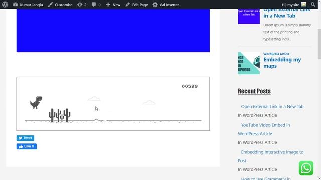 How to Add Dinosaur Game Like in Chrome to WordPress #WordPress смотреть онлайн