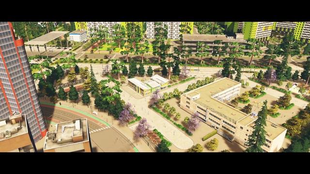 CitiesSkyLines Ep 14 | Школьный комплекс / School 🏫 | смотреть онлайн
