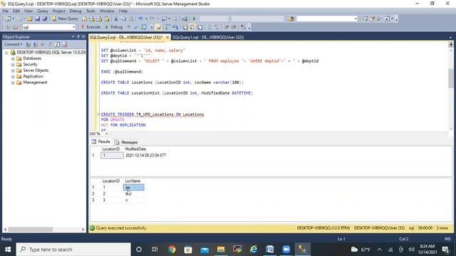 Dynamic SQL , Triggers,DML DDL triggers (Class 19) смотреть онлайн