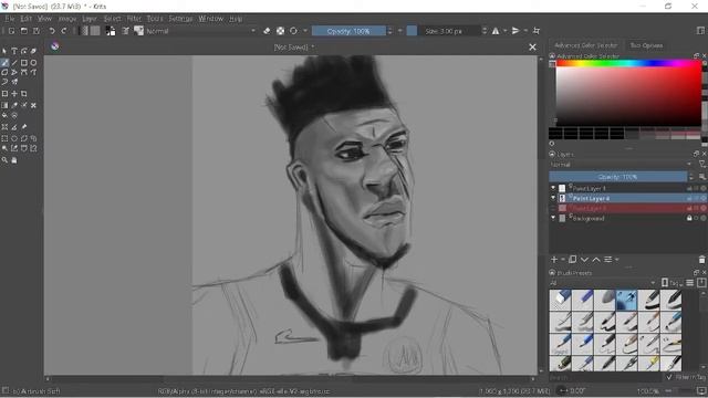 SKETCH TO GRAYSCALE USING KRITA | Digital Art | Giannis Antetokounmpo смотреть онлайн