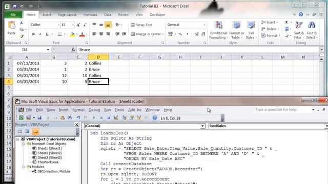 Excel 2010 VBA Tutorial 84 - ADODB - SQL ORDER BY смотреть онлайн
