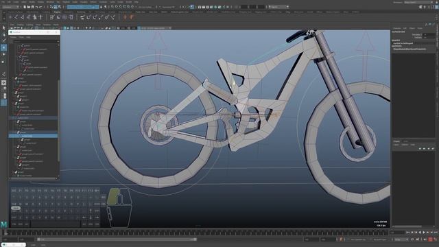 Mountain bike rigging in Maya / Риггинг велосипеда, мотоцикла в Maya смотреть онлайн